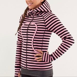 Lululemon Scuba Hoodie Sea Stripe Pink and Black